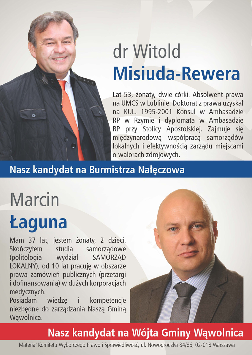 Komitet Wyborczy Prawo i Sprawiedlisowość kandydaci do Rady Powiatu Puławskiego - Nałęczów - wybory samorządowe 2014